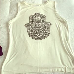Spiritual Gangster Sleeveless Hamsa Top SZ Medium